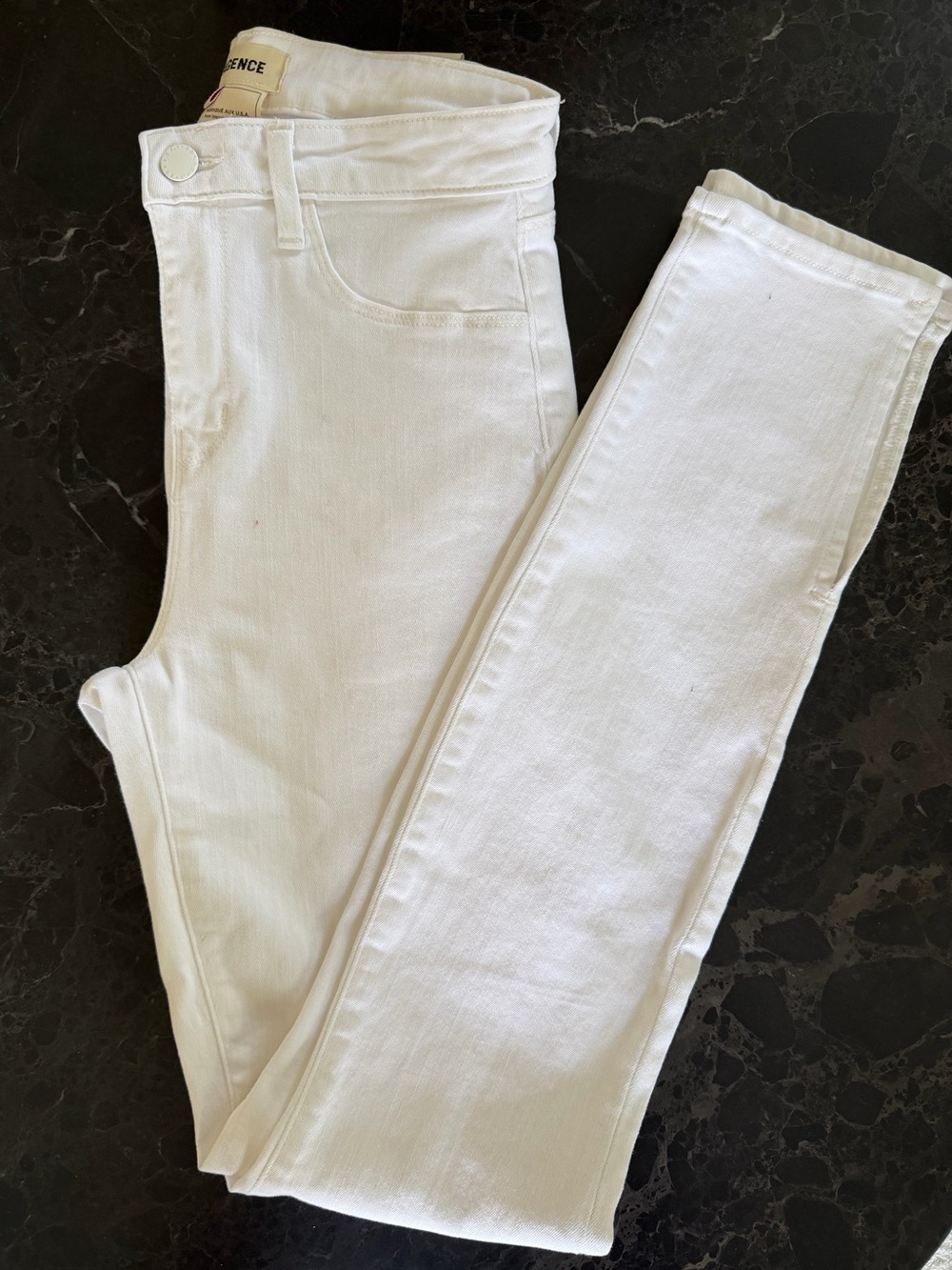 BRAND NEW L’AGENCE Josie High Rise Skinny Split Side Hem White Jean